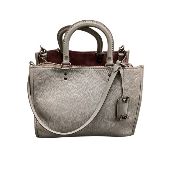 Coach Purse Women’s 1 Size #23755 Rogue31 Genuine Pebbled Leather Dust Bag Gray - Picture 3 of 13